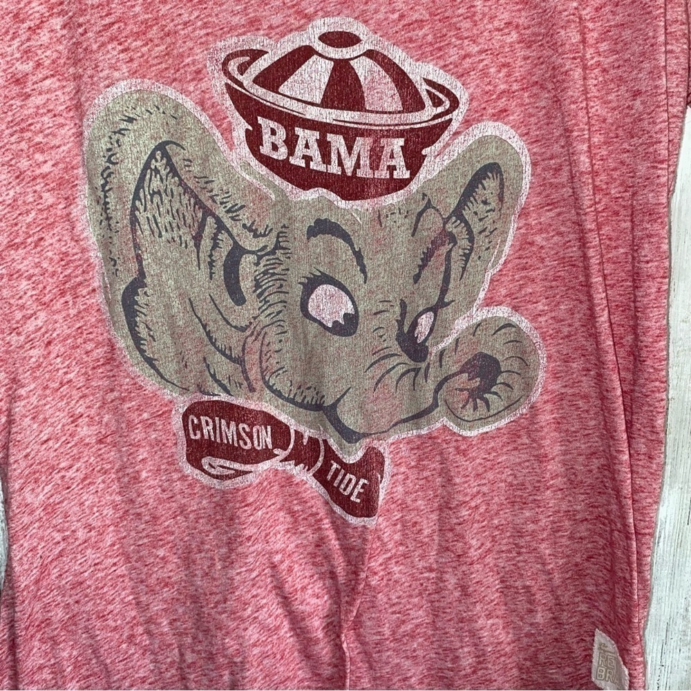 Original Retro Brand Alabama Crimson Tide Elephant Graphic Tee Red Vintage Style - Picture 2 of 5